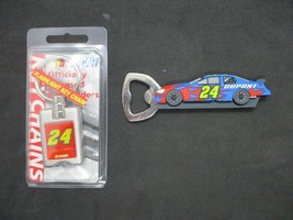 Lot of 2 - NASCAR Jeff Gordon Magnet, Flashlight Keychain - Key Ring Keychains - £3.93 GBP