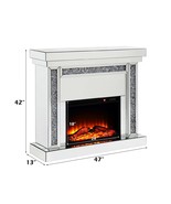 Noralie 47&quot; Fireplace, Mirrored &amp; Faux Diamonds - $26,065.06 MXN