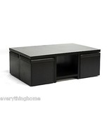 Modern Dark Brown Coffee Table And 4 Stool Set Ottoman W/ Hidden Storage... - $544.55 CAD