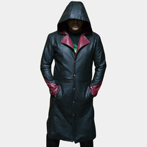 Devil May Cry Trench-coat en cuir noir pour homme en cuir d&#39;agneau pur... - £202.33 GBP