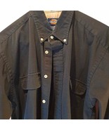 Dickies Men&#39;s Button Down Shirts Black Long Sleeve Collar Pockets M - $15.83