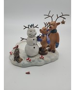AS IS Partylite REINDEER PILLAR Candle Holder Snowman Cardinal Raccoon C... - $12.99