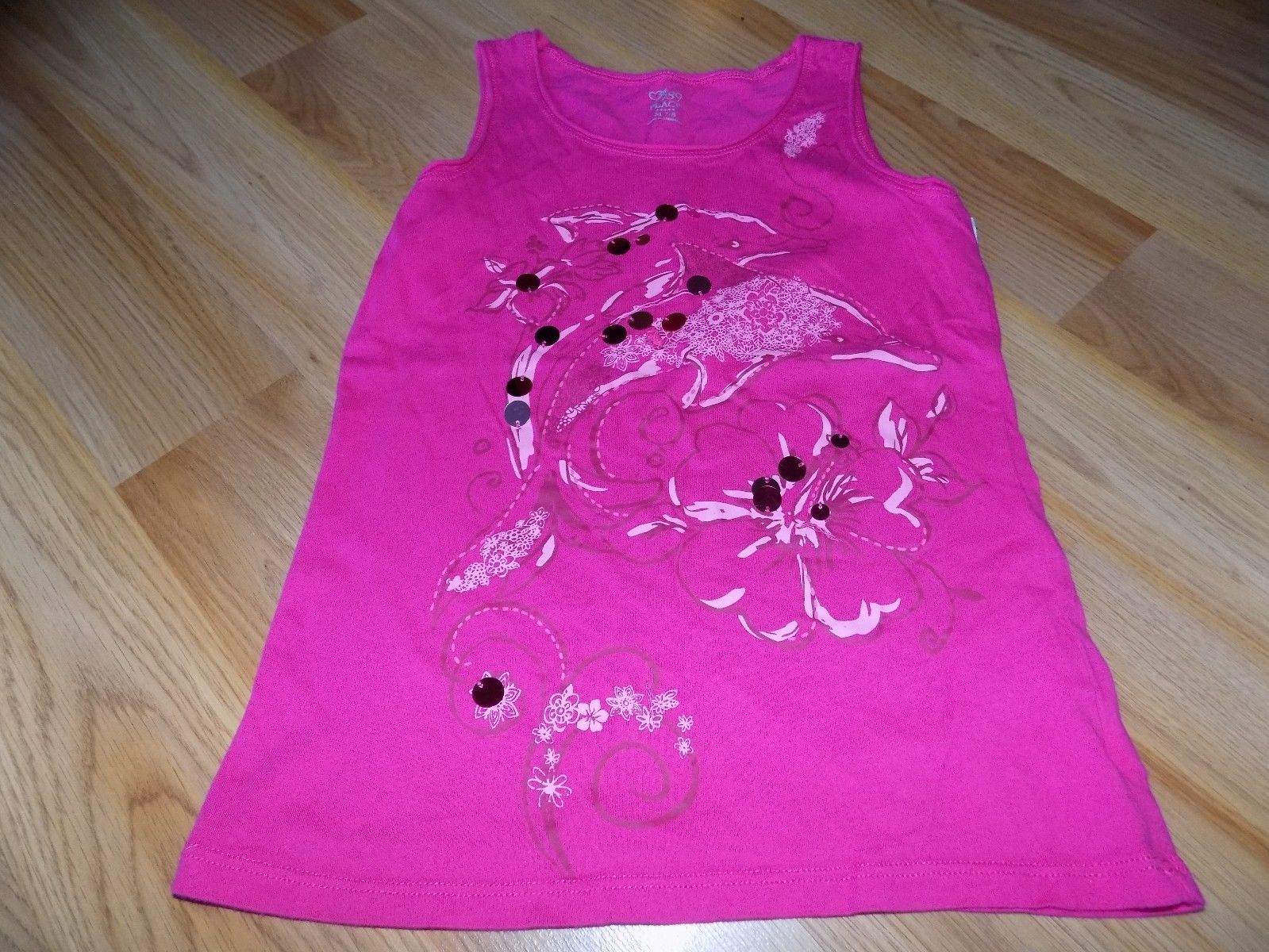 Girl's Size Medium 7-8 The Children's Place Pink Dolphin Floral Tank Top EUC - £9.49 GBP