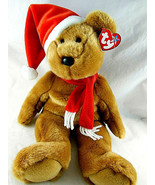 Beanie Buddy Christmas Teddy Bear in hat &amp; scarf 14in 2001 w tag SOFT ty... - $14.21 CAD