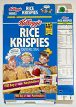 1997 Empty Kelloggs Rice Krispies Marshmallow Offer 10OZ Cereal Box SKU U198/155 - £14.93 GBP