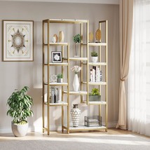 Gold And Marble Yitahome 6 Tier Gold Bookshelf, 71.06&quot; Tall Modern Free Standing - £103.06 GBP