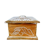 Carved Box India Wooden Heavyweight Jewelry Trinket Treasurers - £16.94 GBP