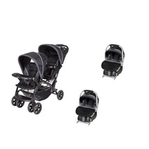 Baby Trend Black Double Twin Sit N Stand Stroller Bundle with 2 Infant C... - £516.47 GBP