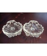 Glass Pressed Vintage Pair Of Sald Dishes, Footed, Shell Shape Original - €17,72 EUR