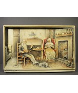 Vintage Porcelain &quot;Old Folks at Home&quot; 3D Relief Osbourne Ivorex Wall Art... - £20.57 GBP