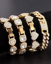 4PCS Gold Bracelets for Women Silver Clustered Tennis Bracelet  - $29.21