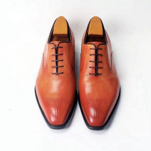 Handmade Men Tan Brown Formal Leather Shoes, Men Dress Shoes, Men leather Shoes