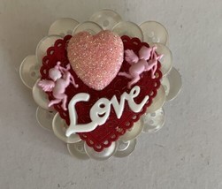 Valentines Day Cupid Red Love Heart Pin Brooch - $20.00