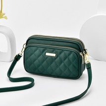 Fashion Lozenge Small Phone Bag For Women Soft Leather Crossbody Bag Three Layer - £20.66 GBP