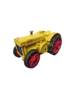 Vintage Style Resin Farm Tractor Coin Bank Yellow 8&quot;L x 4&quot;W Black Stopper - $19.79