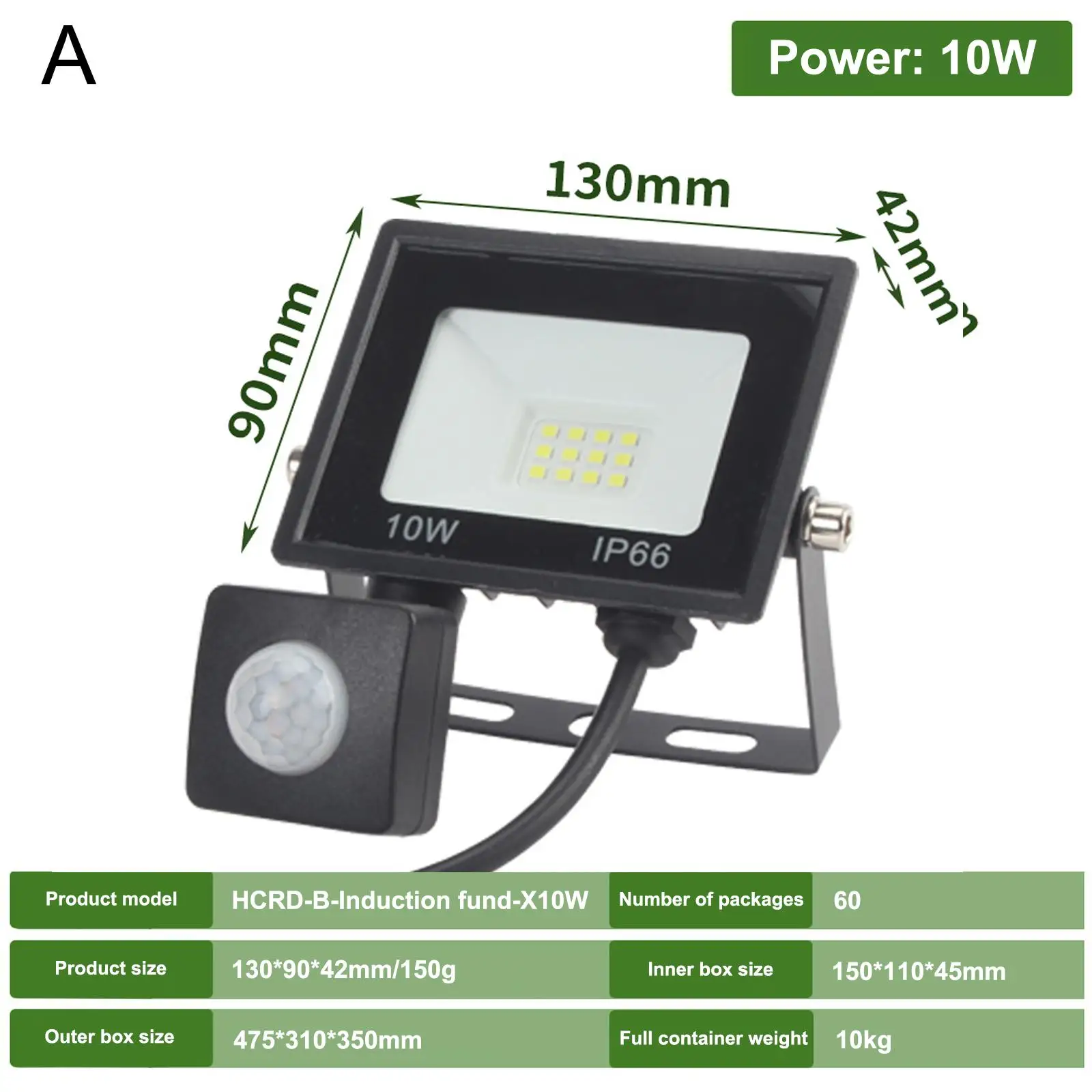 LED Floodlight Induction Style 10W 20W 30W 50W 100W Motion Sensor Ip66 C... - £148.15 GBP