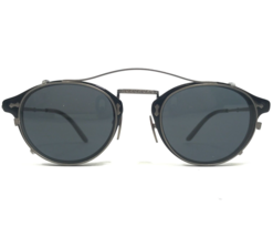 Gucci Eyeglasses Frames GG0229S 002 Black Grey Round w Clip On Lenses 46-23-145 - £297.13 GBP