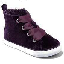 Cat &amp; Jack Toddler Girls Jory Purple Velvet High Top Shoes Sneakers NEW - $11.96