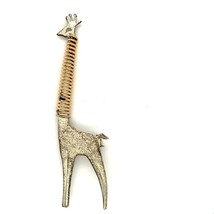 Vintage Signed Sterling Lang Giraffe in Long Tribal Spiral Necklace Brooch Pin - £54.44 GBP