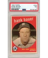 1959 Topps Hank Bauer #240 White Back PSA 7 P1380 - $54.45