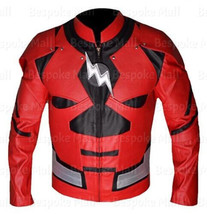 New The Flash Justice League Movie Biker Cowhide Leather Jacket Safety P... - $179.99