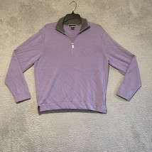 Michael Kors Mens Long Sleeve Purple 1/4 Zip Pullover Jacket Large - $14.85