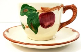 Franciscan Apple Ware Gladding Coffee Cup and Saucer Hand Decorated USA - £7.43 GBP