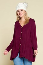 Plus Size Solid Heavy Rayon Modal Jersey Faux Button Up 2XL - £28.57 GBP+