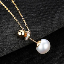 S925 Sterling Silver Clavicle Chain Silver Freshwater Pearl Pendant Electroplate - £24.29 GBP