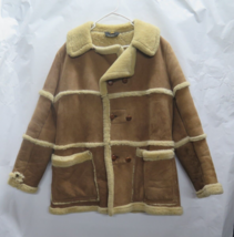 VTG 60 70s Golden Bear Brown Suede Leather Shearling Sherpa Marlboro Jacket Coat - £297.22 GBP
