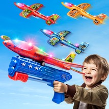 3 Pack Led Airplane Launcher Toys With 1 Launchers, 2 Flight Mode Glider Catapul - £22.13 GBP