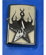 Rare 2009 Polished Chrome Flaming Star Zippo Lighter - $33.20