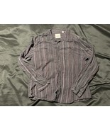 Vintage Red Men’s Button-Up Shirt XXL 2TG Striped Long Sleeve Cotton Blend - $27.98 CAD