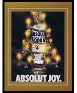 1989 Absolut Joy Vodka Framed 11x14 ORIGINAL Vintage Advertisement  - £27.25 GBP