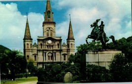 St Louis Cathedral and General Jackson Memorial New Orleans Louisiana Po... - $4.42