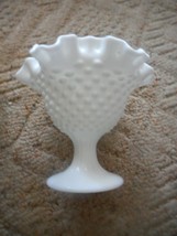 Fenton Hobnail White Milk Glass Candle Holder Pedestal Bowl Vintage EXCE... - $19.90