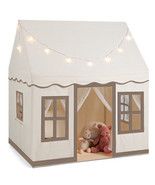 Toddler Large Playhouse with Star String Lights-Brown - Color: Brown - $2,589.52 MXN