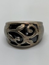 Vintage Sterling Silver 925 Black Onyx Vine Thailand Ring Size 6 - £19.63 GBP