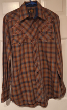 Vtg 70s Kenny Rogers Western Collection by Karman Pearl Snap Shirt USA 15.5-33 - £21.21 GBP