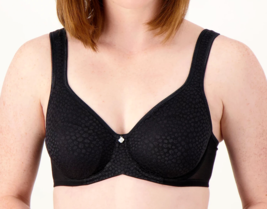 Breezies Underwire Diamond Shimmer Unlined Support Bra- BLACK, 38D - £18.99 GBP
