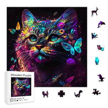 Unique Irregular Cat Wooden Puzzle Creative Gift Suitable for Teenagers ... - $12.51+