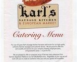 Karl&#39;s Sausage Kitchen Menu One Bourbon St. Peabody Massachusetts - £14.24 GBP