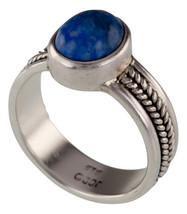 Bleu Nephrite Argent Sterling Tressé Bague Taille 8.50 - $56.57