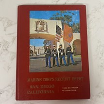 Vintage San Diego California Marine Corps Recruit Depot Hardcover Book Note - $35.64