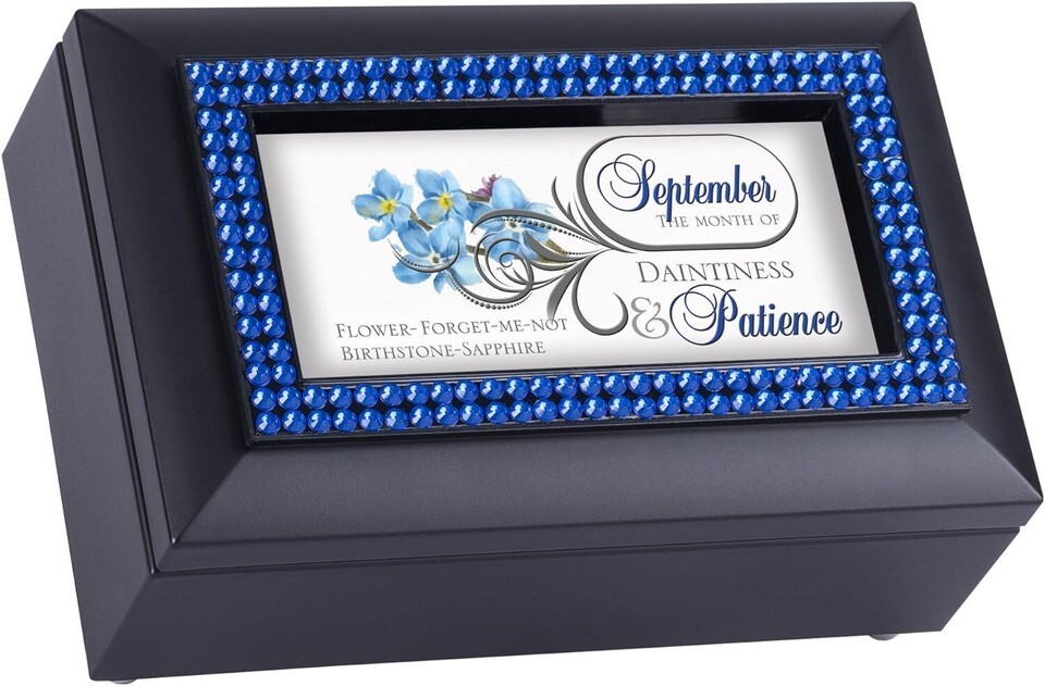 September Month Peridot Birthstone Patience Daintiness Black Musical Tri... - $28.95