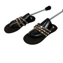 Yellow Box Womens Sandals Size 8 Rhinestone Embellished Strappy Brown Le... - $19.32