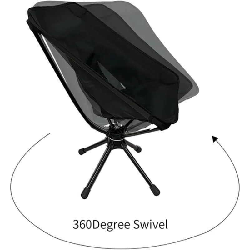 Folding Chairs 360° Rotatable Camping Chair Lounge Chair Outdoor Silent Swivel - £71.76 GBP+