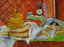 Henri Matisse Hand Painted Oil After Matisse $ Invest Sexy Gift Unique Rare Art - £145.56 GBP