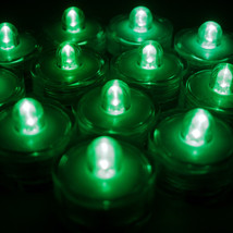 24 Pack Green Submersible Waterproof Underwater Battery LED Tea Light~We... - $35.99