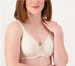 Breezies Underwire Diamond Shimmer Unlined Support Bra (Champagne, 42 D) A561419 - £6.32 GBP
